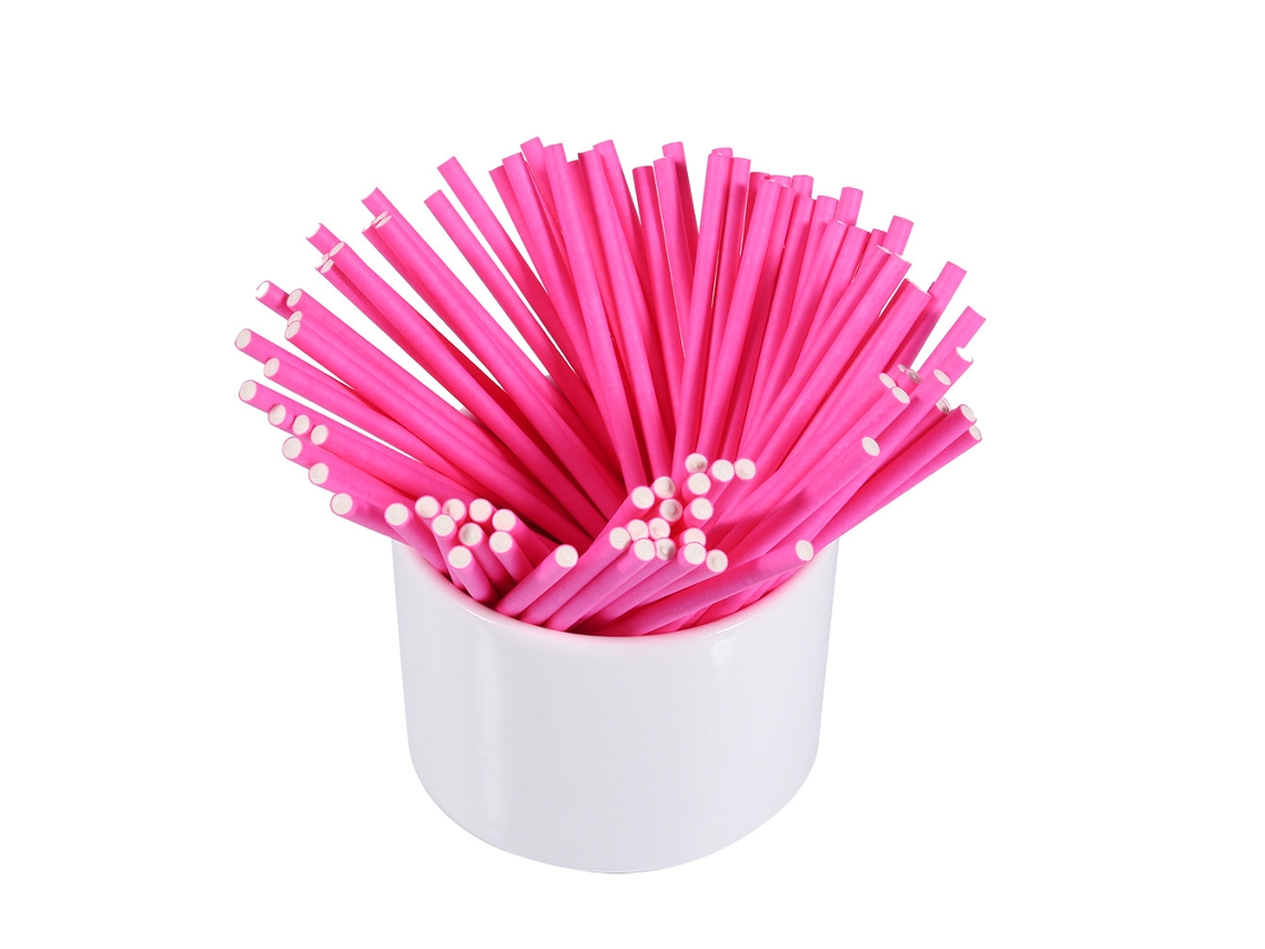 Palitos De Pirulito Coloridos De 15 Cm Rosa, 100 Unidades/conjunto, Palitos Para Bolo, Palitos Para Doces De Chocolate Zeuxo
