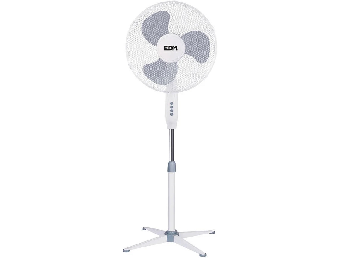 Ventoinha de Pé EDM Branco 45W  40 Cm Altura Regulável  105-125 Cm