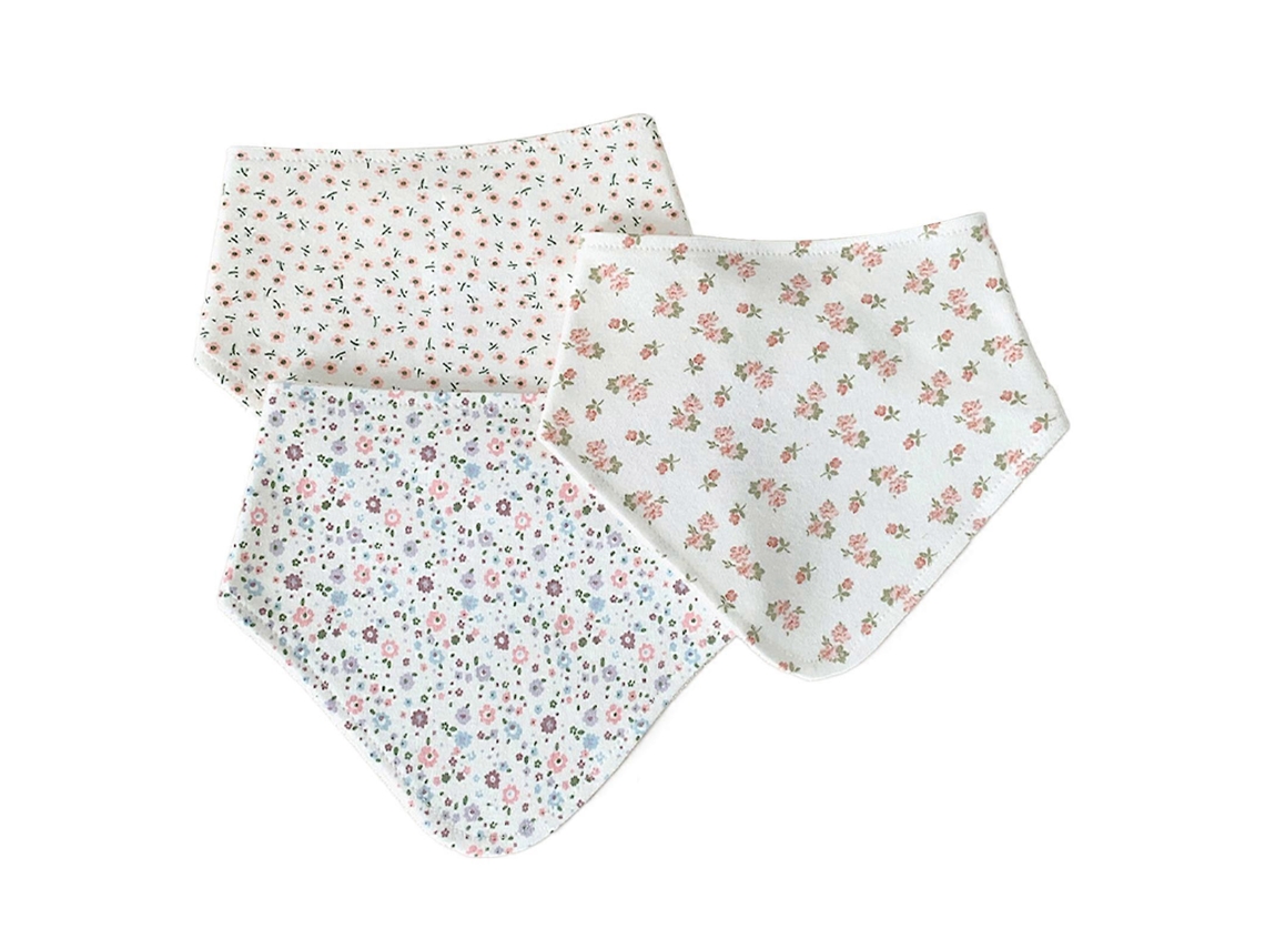Lençol Triangular de Algodão Babador 3 Peças para Meninos e Meninas, Toalha Multiuso para Saliva, Pano para Assaduras, Macio e Respiravel, Lenço Bandana Pa