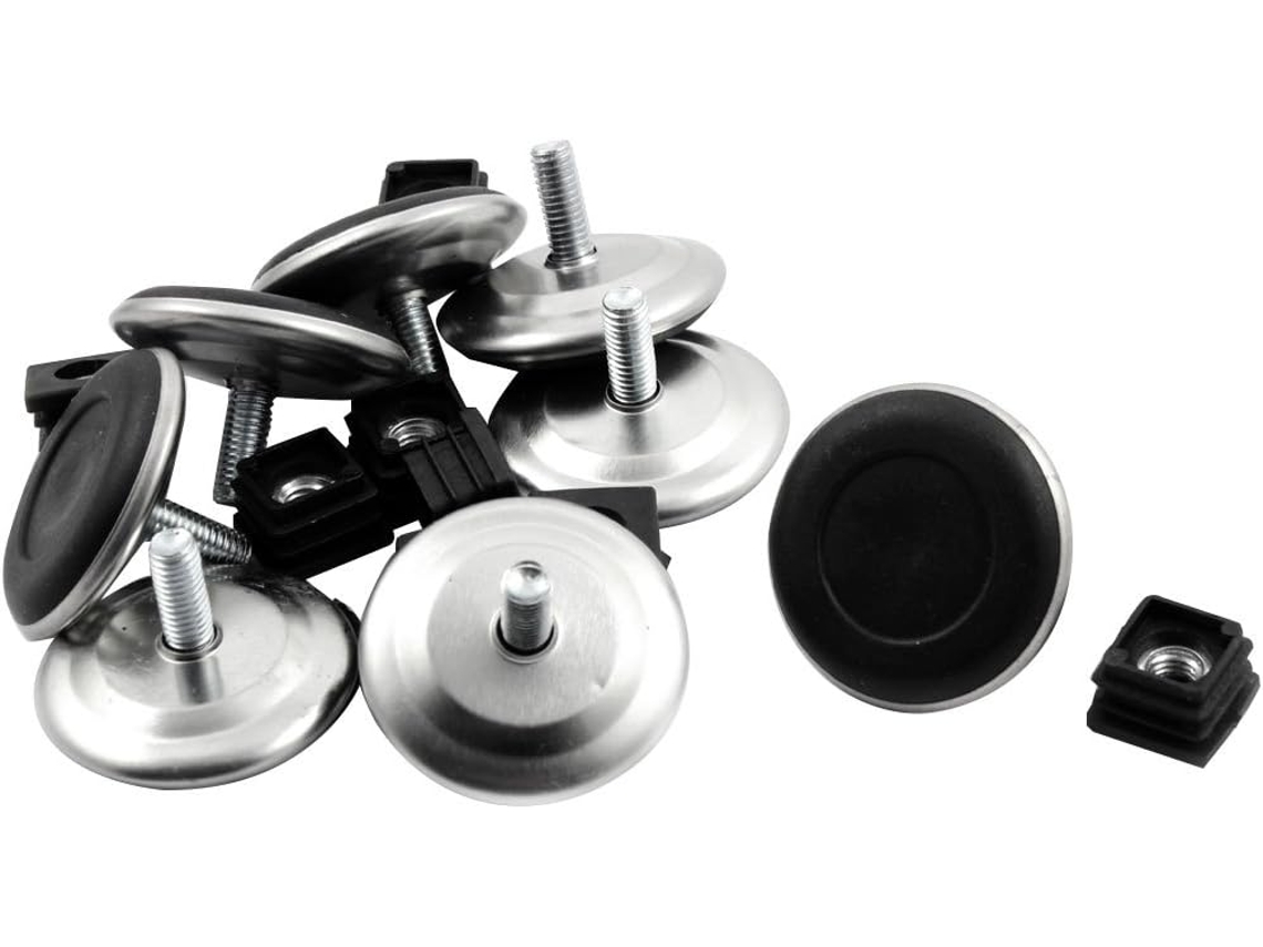 Ruilogod Calços Niveladores De Plástico Para Pés Mesa E Cadeira, Retangulares, 19x 19mm, 8-conjuntos