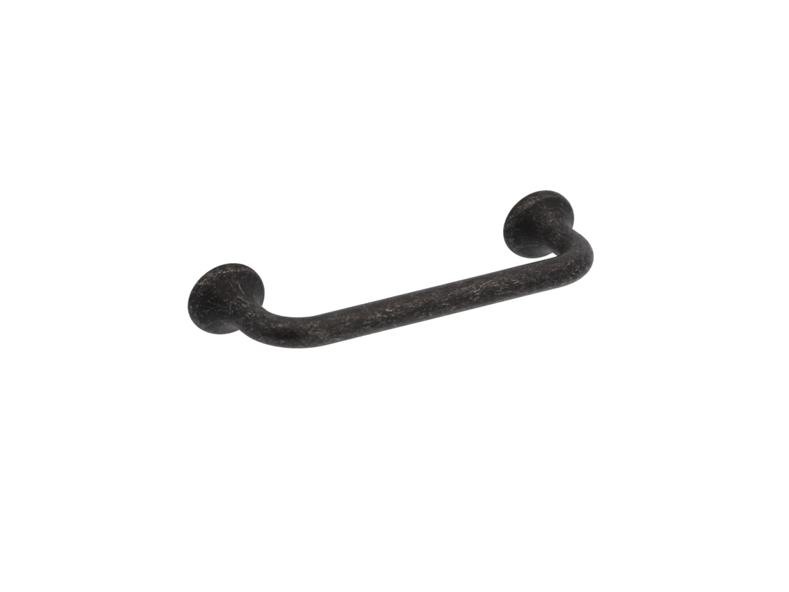Puxador para Móveis HARDWAREXCHANGE em Zamac com 96mm de distância central, ferro preto vintage, conjunto de 6
