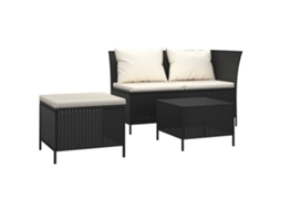 Garden Lounge Set, Garden Lounge Sets Vidaxl Preto Rattan / Vime (n/a)
