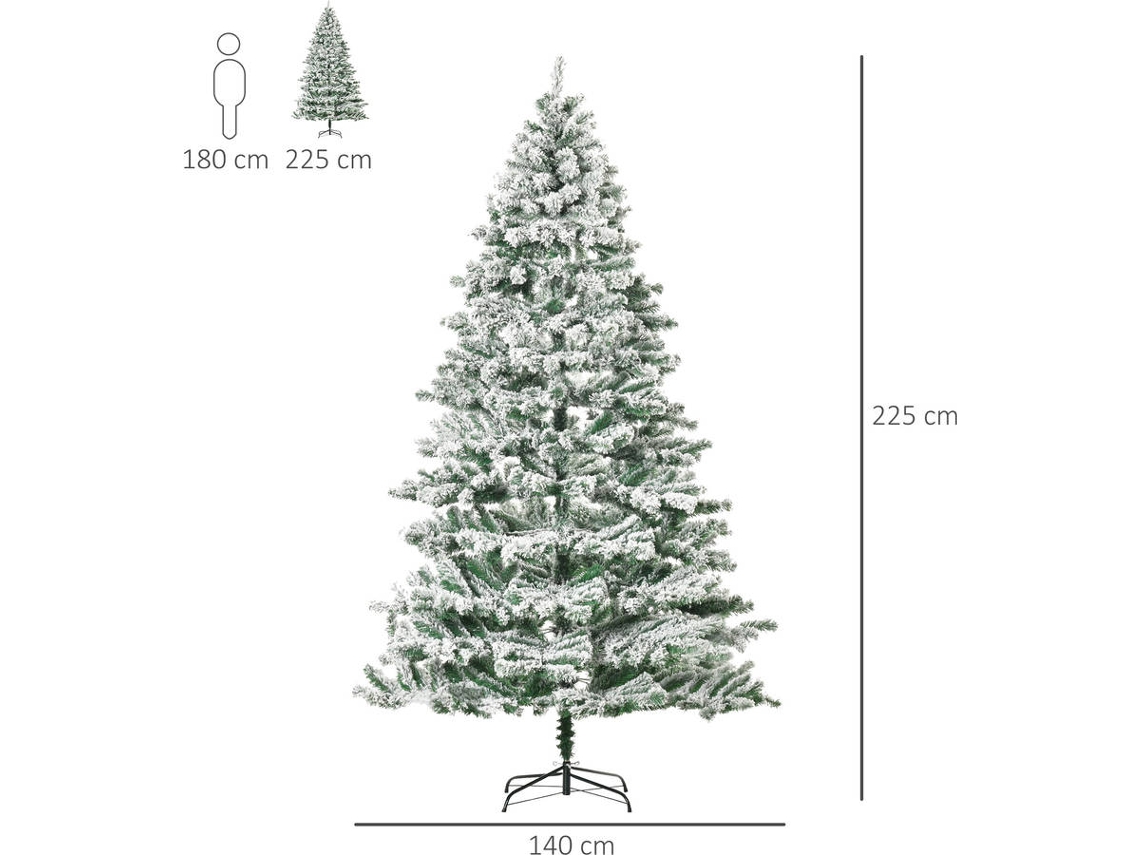 Árvore de Natal HOMCOM 830-321 (Verde e Branco - 140x225 cm - PVC) |  