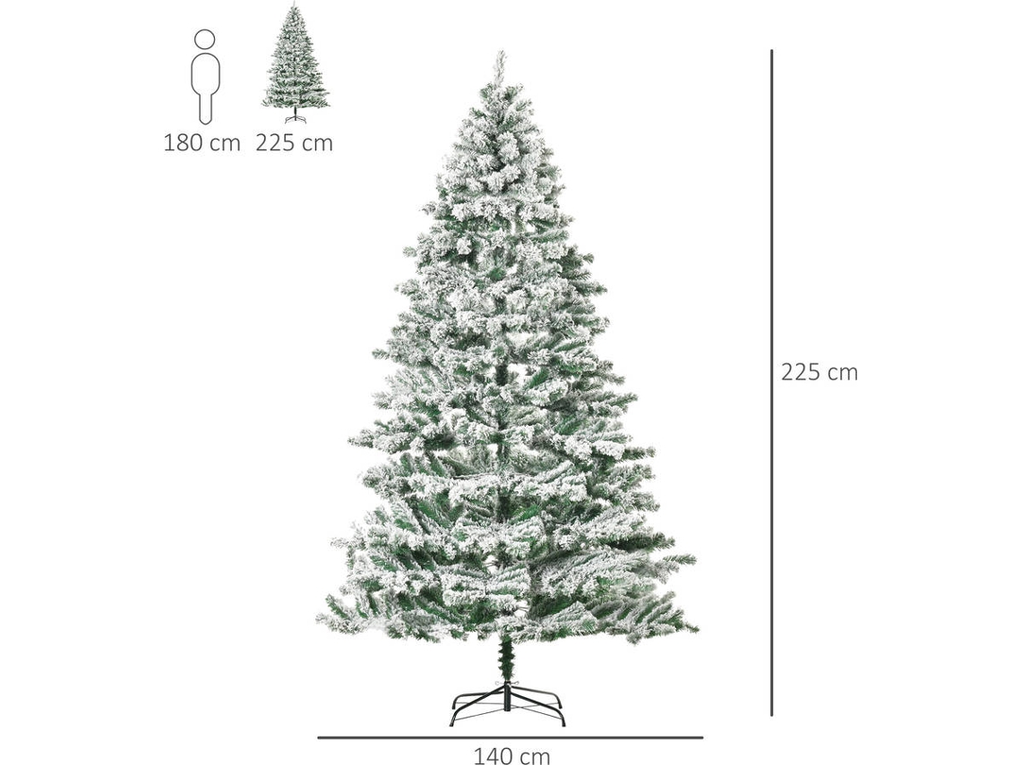 Árvore de Natal HOMCOM 830-321 (Verde e Branco - 140x225 cm - PVC) | Árvore de Natal HOMCOM 830-321 (Verde e Branco - 140x225 cm - PVC) |