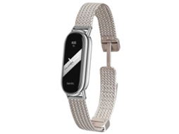 Bracelete para Xiaomi Smart Band 10/9/8 em aço inoxidável com fecho magnético e design de orelha de trigo starlight XIAOMOYU