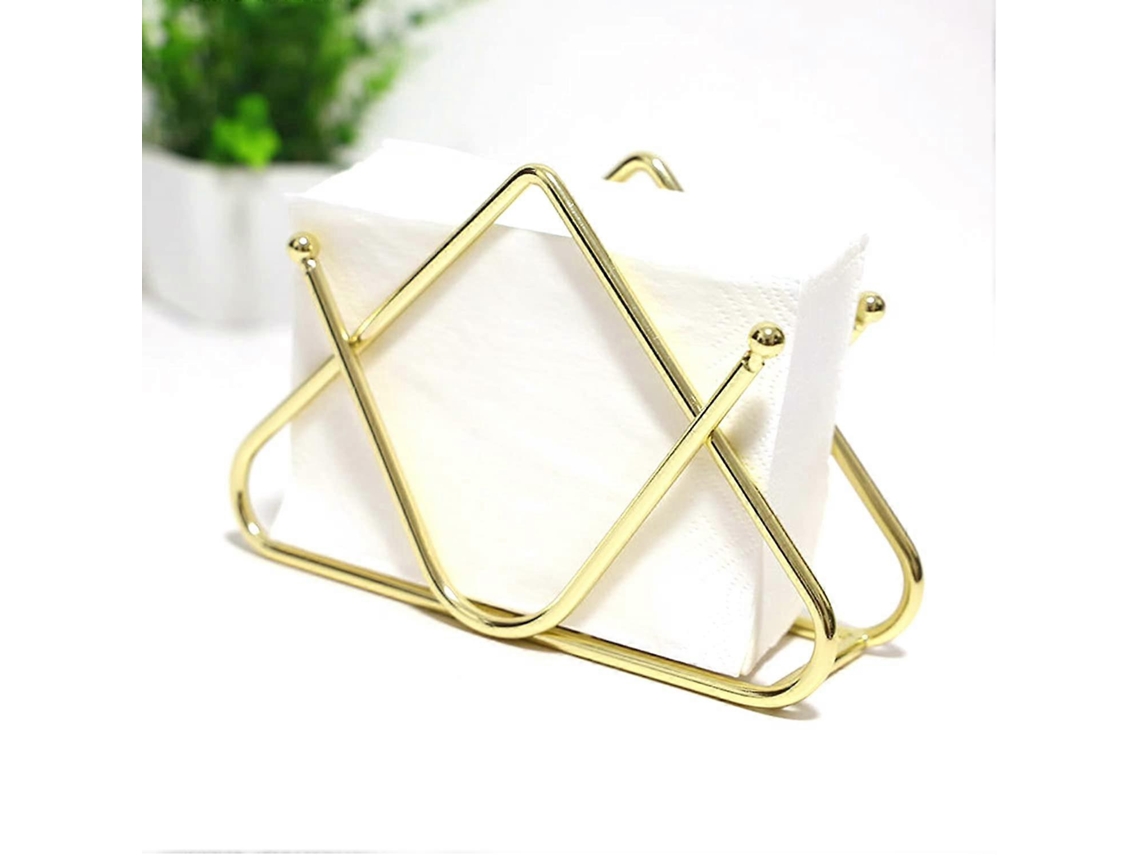 Porta-copos Scottex Modern em Metal, Cor Dourada, Decoração para Toalha de Mesa, Acessório Prático para Mesa, 17x6,5x11 cm