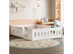Cama Plataforma Madeira 140x200 Grade Branca