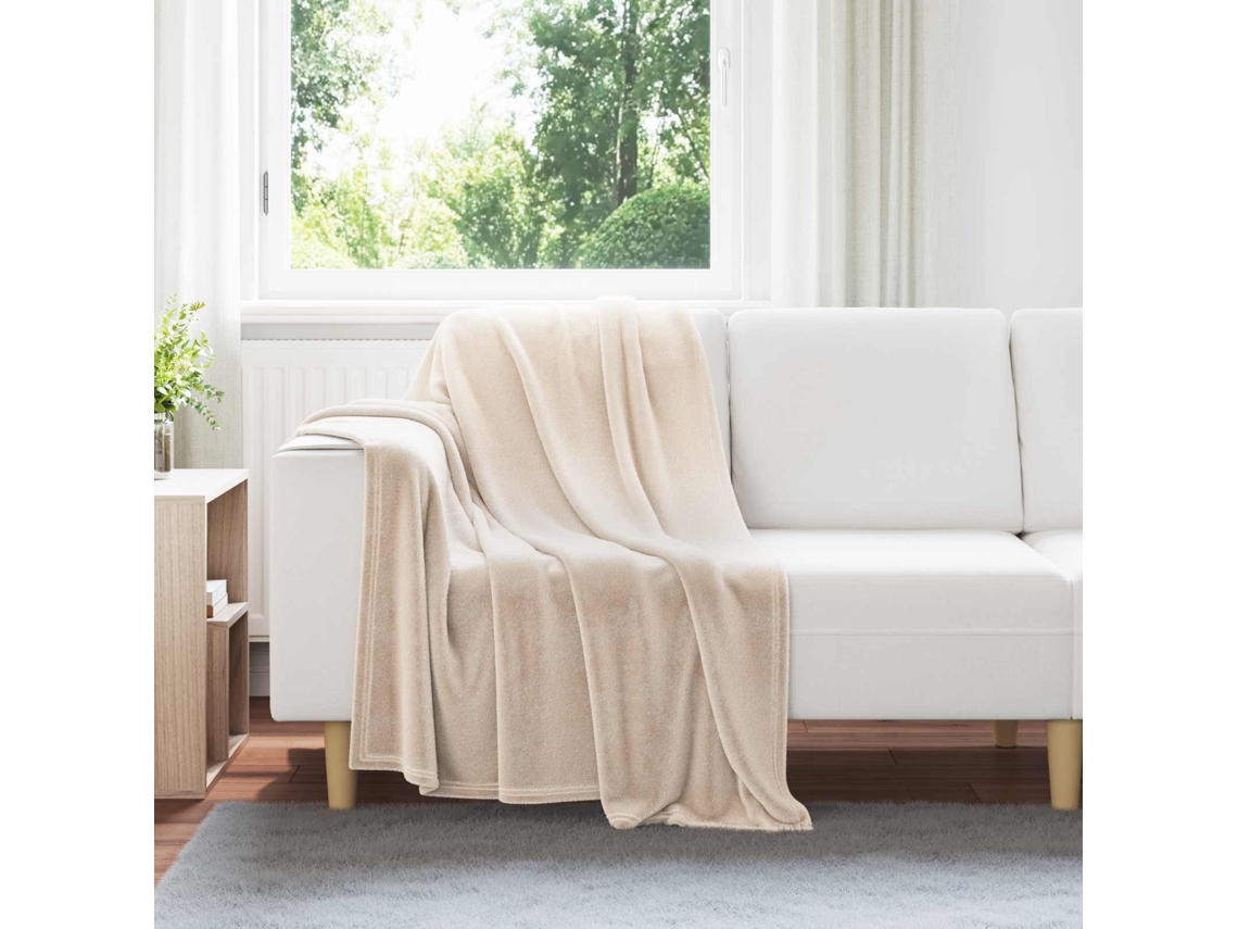 Vidaxl Manta Bege 130 X 150 Cm 0.5 Kg Lã