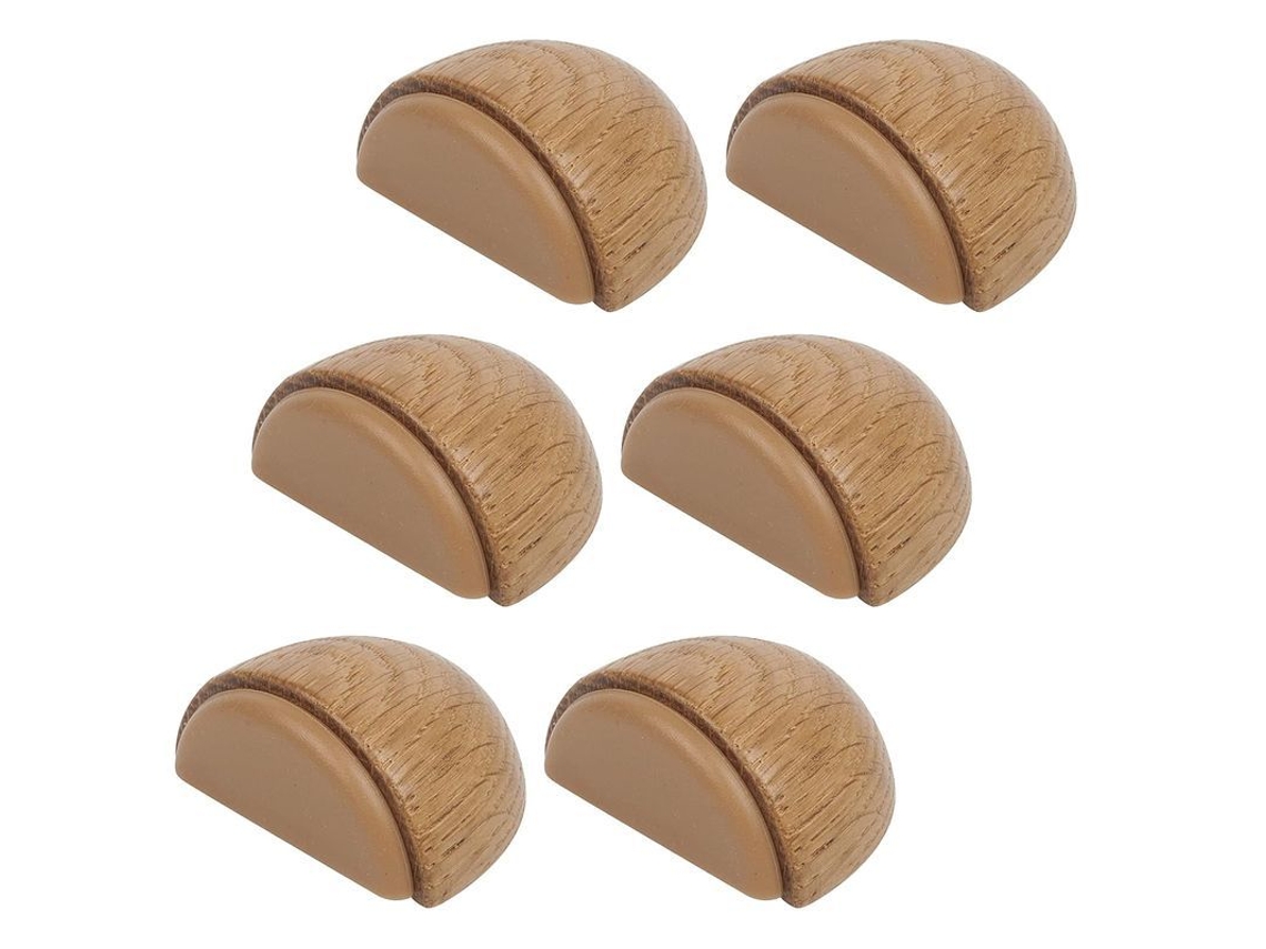 Conjunto de 6 topes de porta de madeira de nogueira natural adesivos S/MARCA