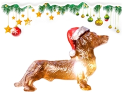 Enfeites De Natal Em Forma Dachshund Movidos A Bateria