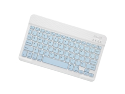 Teclado Sem Fio Ultra Slim Para Tablet Ios Com Conexão Bt Atalhos E Modo Auto Sleep Azul Céu