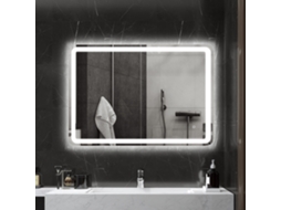 Specchio Bagno Con Interruttore Touch, Luce Led A 3 Temperature E Antiappannamento, 70x100cm