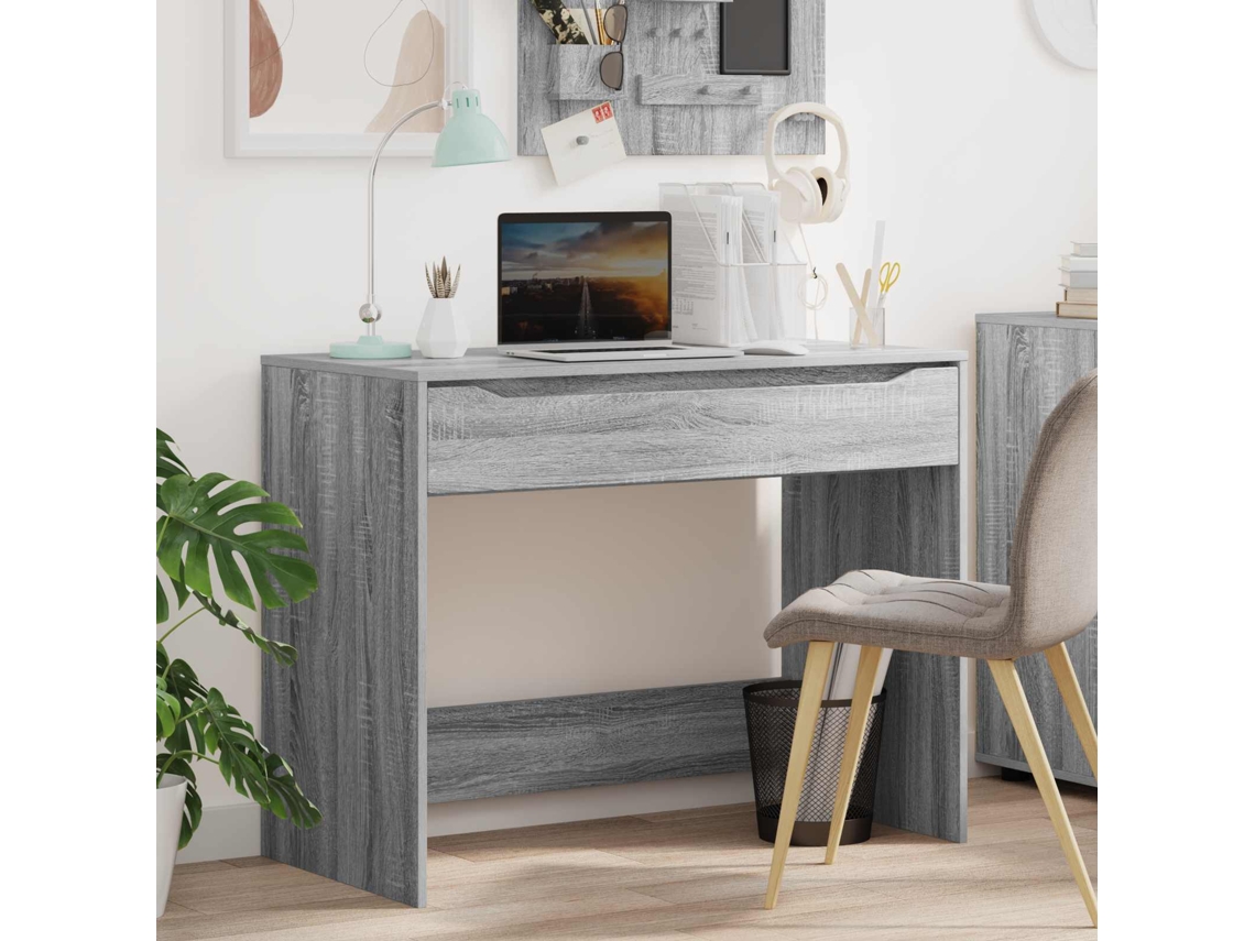 Vidaxl Mesa Sonoma Cinza 100 X 50 X 78 Cm Madeira Engenheirada