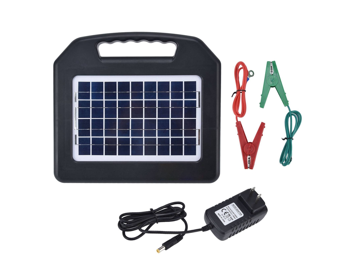 Carregador de cerca elétrica solar de 20 milhas, 5w, portátil, para quinta, 100-240v LAXISCREED