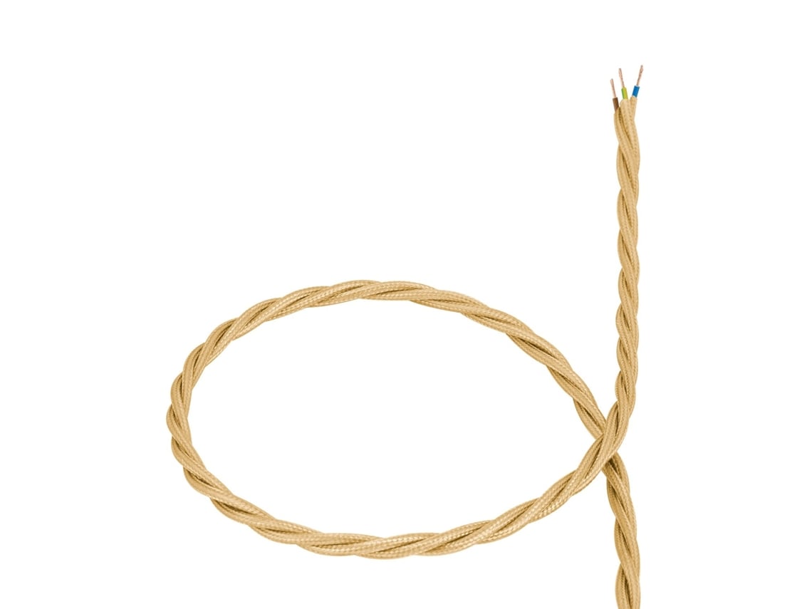 Cabo Têxtil Eléctrico Trançado Dourado