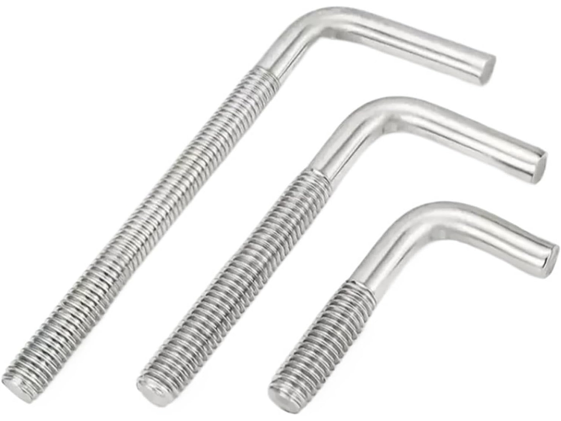 Fusos De Gancho Em Forma L M4 M12 Fuso Aço Inoxidável 304 Ângulo Reto M10x120mm 1 Peça