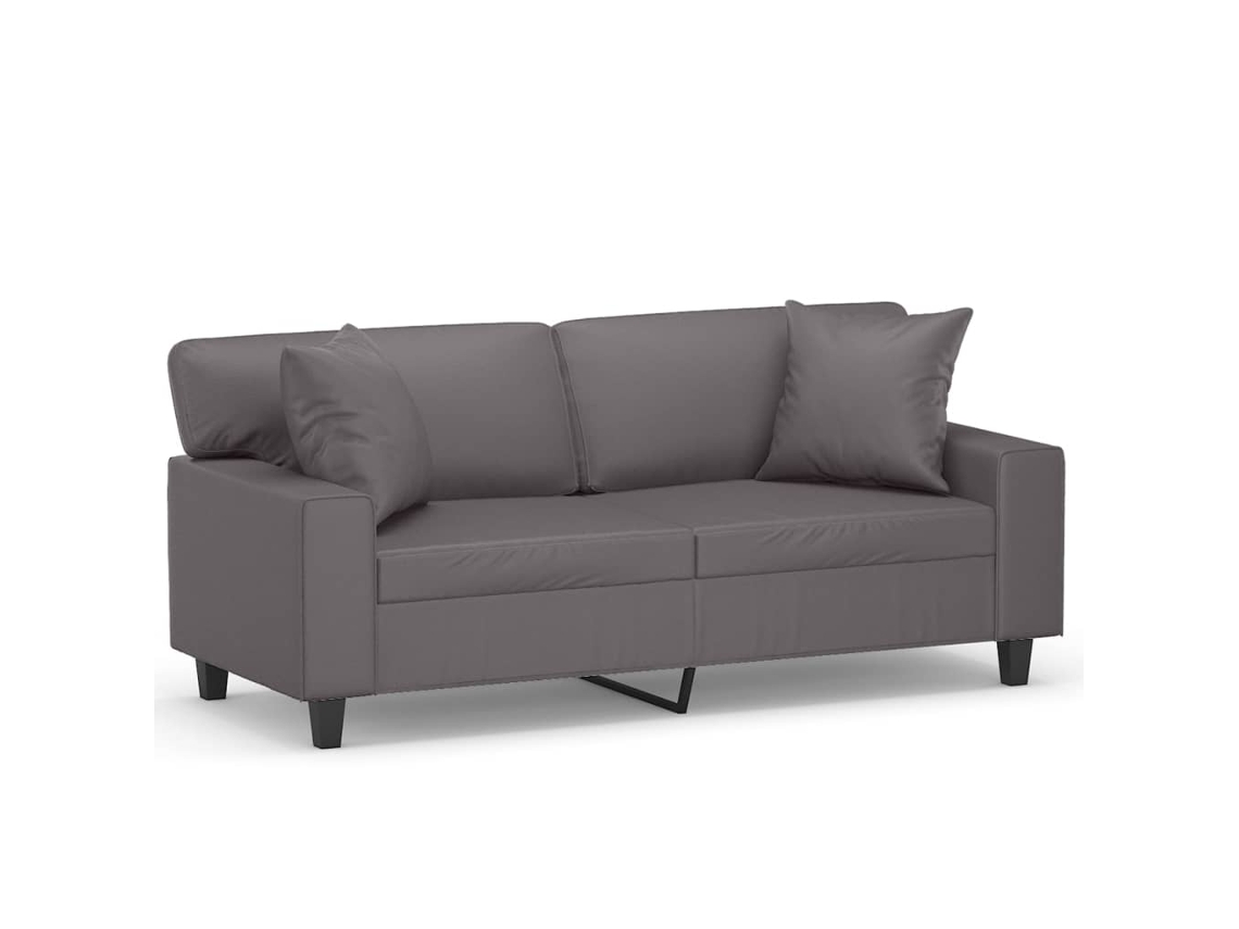 2-seater Sofa, 2-seater Sofas Vidaxl Cinzeto Couro Artificial (n/a)