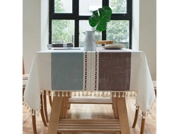 Lurelia Toalha De Mesa Retangular Algodão Linho 140x220cm 76x155cm Lavável Borlas Vintage