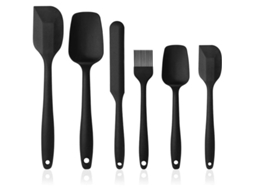 Conjunto de Espátulas e Colheres Nova Line, 6 peças, Silicone, Preto
