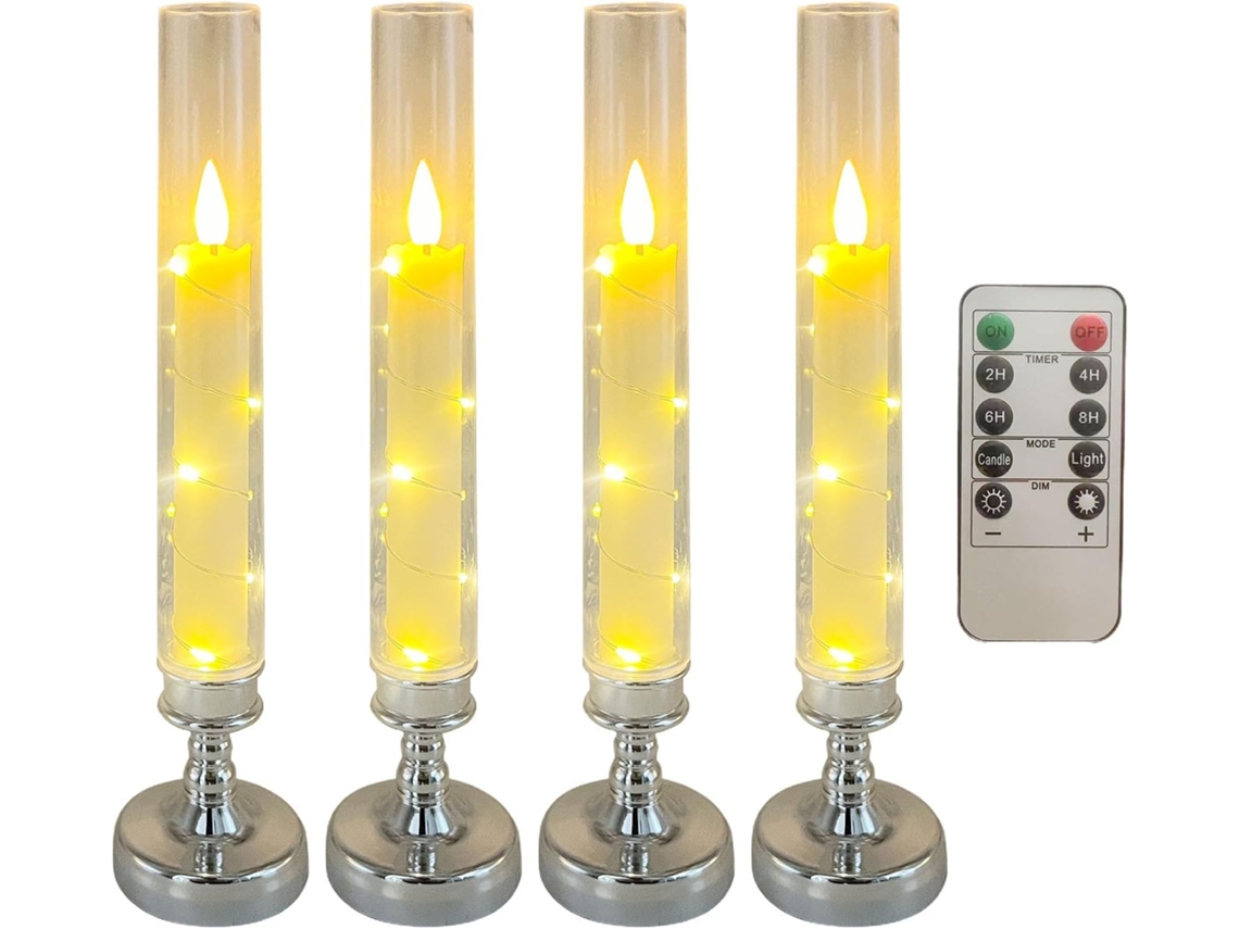 Velas De Led Sem Chama, Alimentadas Por Bateria, Com Efeito De Chama Tremulante Luzes Elétricas Da Gokoco