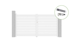 Portão Giratório 3M Vogel H.160Cm Alumínio Branco Motorização Ranger B150 CASANOOV