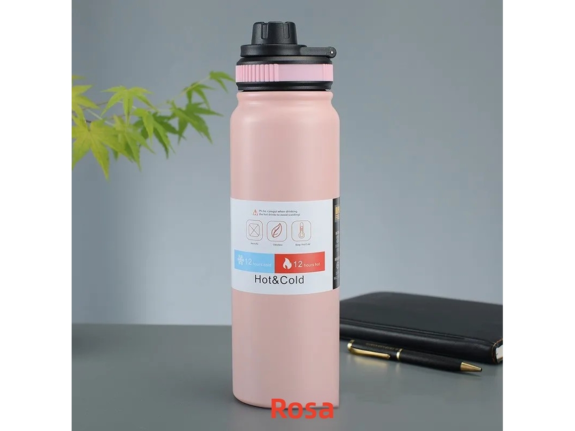 Garrafa Térmica Portátil (rosa, 800 Ml) Em Aço Inoxidável Com Filtro De Chá À Prova De Vazamentos.