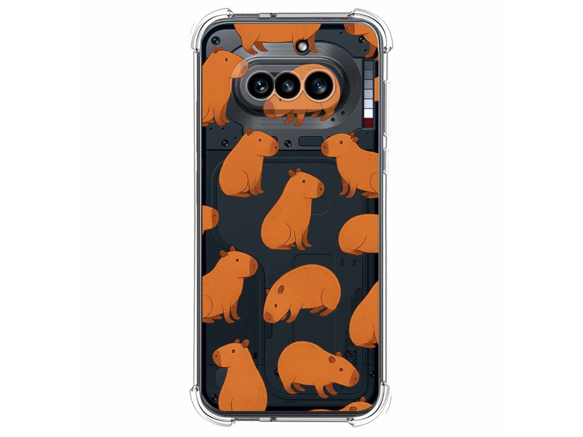 Capa Tumundosmartphone Transparente De Silicone À Prova De Choque Para Nothing Phone 4a 5g Com Estampa De Capivara 2 Desenhos