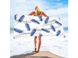 Toalhas De Praia Estampa Em Microfibra Absorvente Para Campismo, Piscina E Viagens.150*75cm Pena Ciano Hexinyigjly
