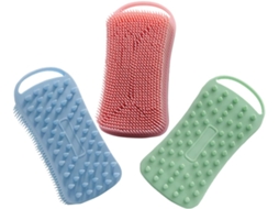 Conjunto De 3 Escovas Banho Quadradas Silicone Dupla Face Para Mulheres, Esfoliação E Limpeza Suaves, Adequadas Para