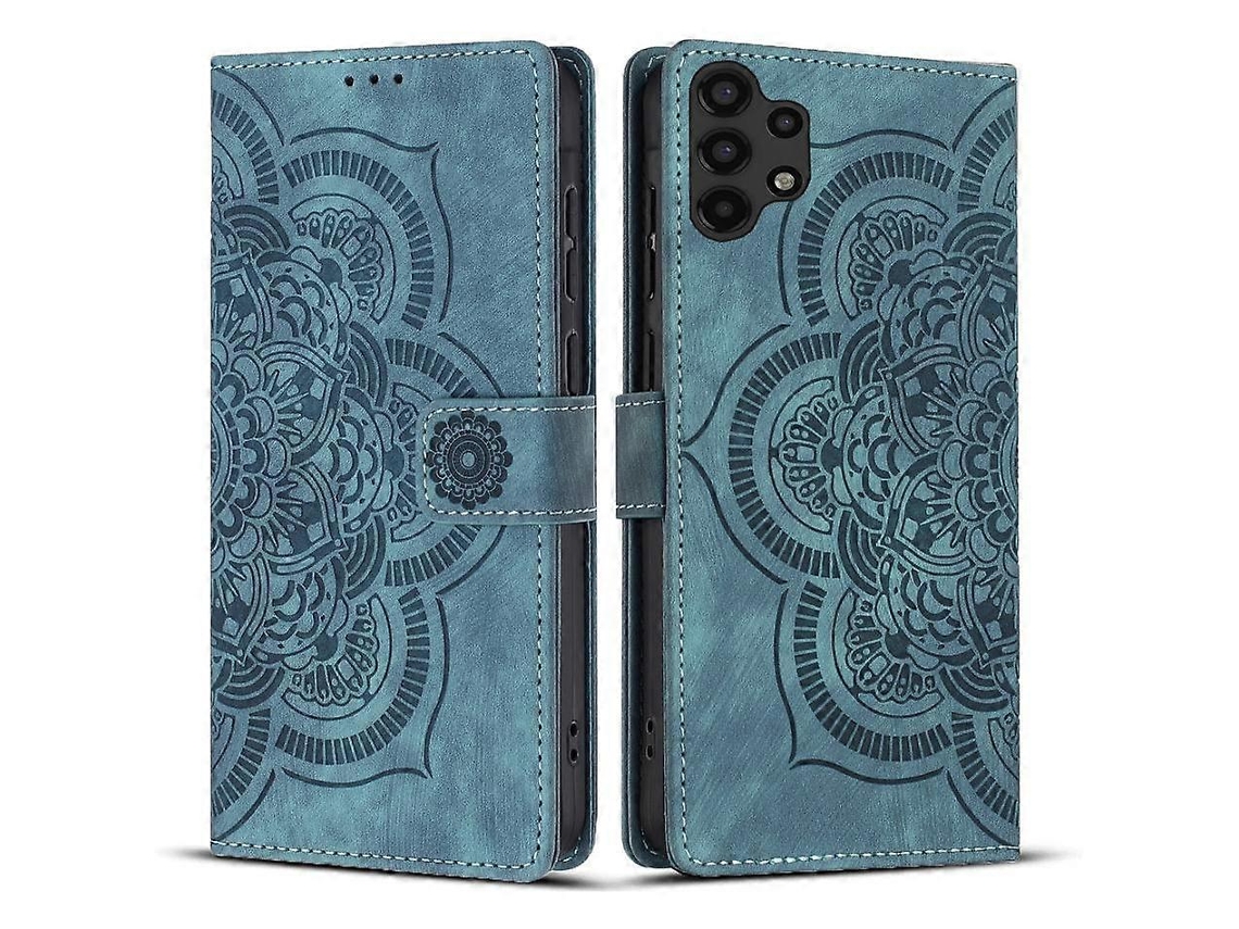 Capa De Celular De Couro Fosco Retrô Com Estampa De Mandala