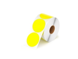 Etiqueta Térmica Autoadesiva Redonda, Feita de Material para Etiquetas Térmicas e Papel Autoadesivo. MDUG (amarelo 30mm)
