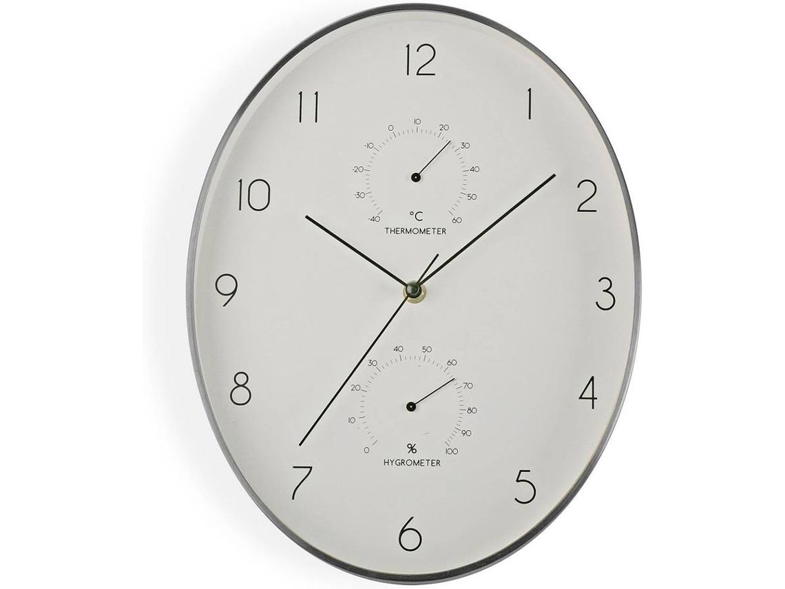 Relógio de Parede VERSA Oval Prata
