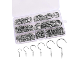 Laxiscreed Kit De Ganchos De Copo Prateados Com Ponto De Interrogação – 150 Peças Para Fixação E Decoração