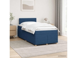 Vidaxl Cama Box Spring Com Colchão Azul 120 X 190 Cm Tecido