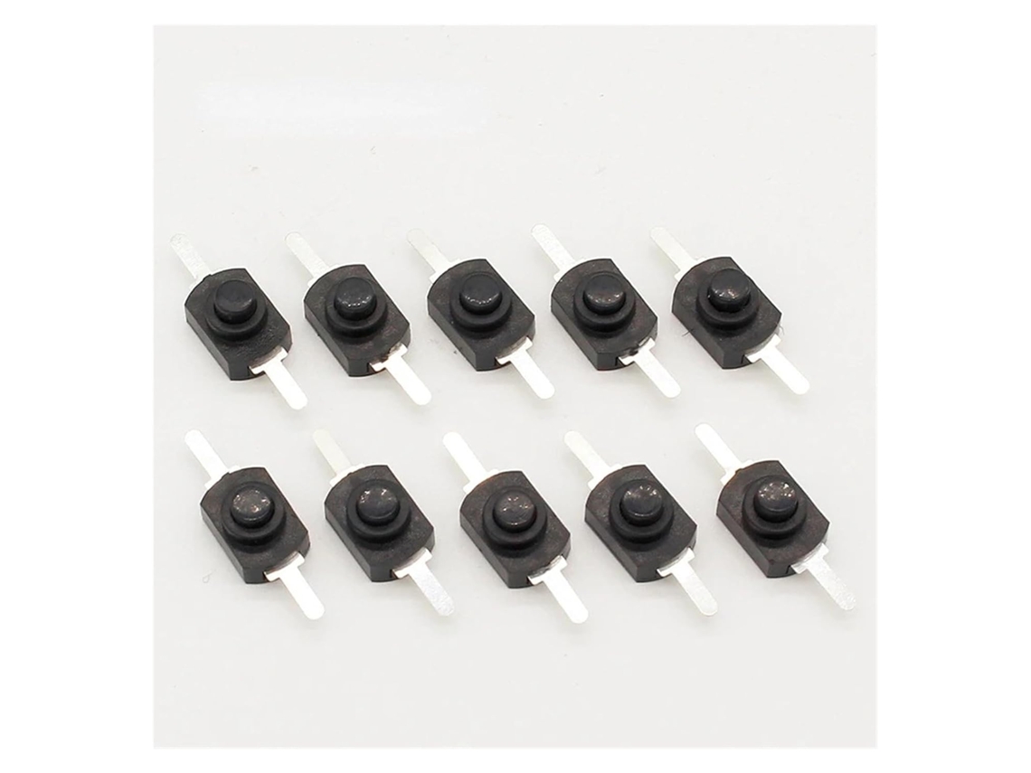 Conjunto De 10 Interruptores Botão Liga Desliga Pretos 30v Cc E 1a Para Lanternas Tystabpc