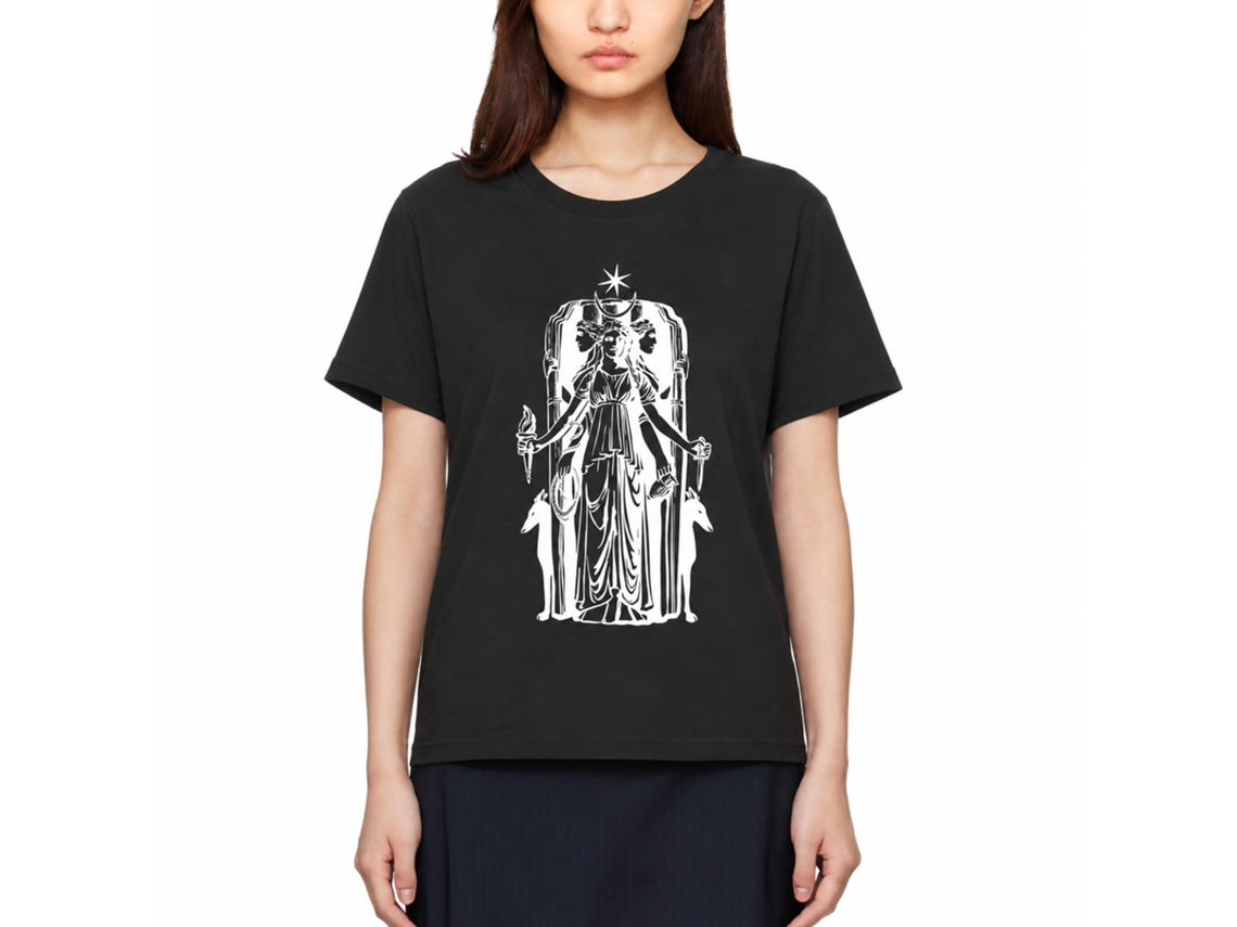 Rockinstone Hectate Two Oaks Design Black T-shirt Unique Designer Style