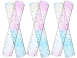 Régua Flexível De Pvc Totority Com Design Degradê Colorido, Dupla