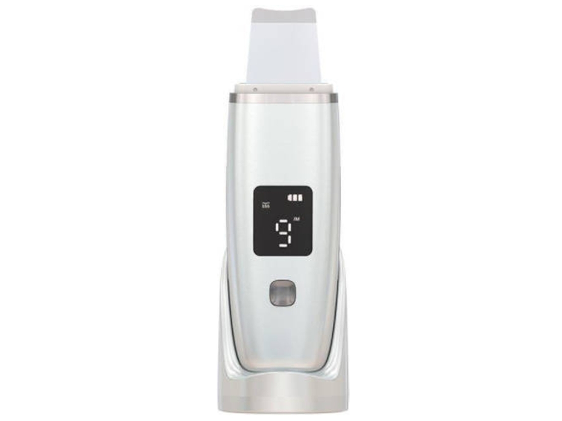 6 em 1 Ems Ultrasonic Facial Scrubber com Led Displaybranco AUJEZON