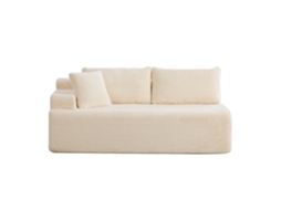 Sofá modular de compressão em chenille, espuma elástica 30D, fácil de mover, antiderrapante, perfeito para salas de estar.