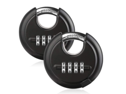 Candado de Combinación Resistente de Aço Inoxidável, 2 Pçs, Preto | S/MARCA