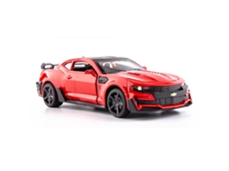 Miniatura de Carro Chevrolet Camaro em Escala 1/32, Feita de Metal, com 4 Portas Que Podem Ser Abertas, com Luzes e Efeitos Sonoros. MDUG (vermelho)