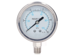 MANÔMETRO DE PRESSÃO YURU, aço inox, 1/4 NPT, 0-10 MPa, óleo, água, vácuo