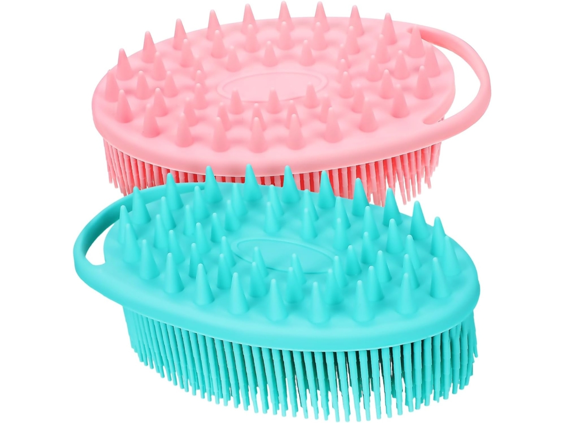 Lurelia Kit De 2 Escovas De Silicone Para Banho De Cuidado Corporal, Cerdas Macias, Com Argola E Massagem Suave