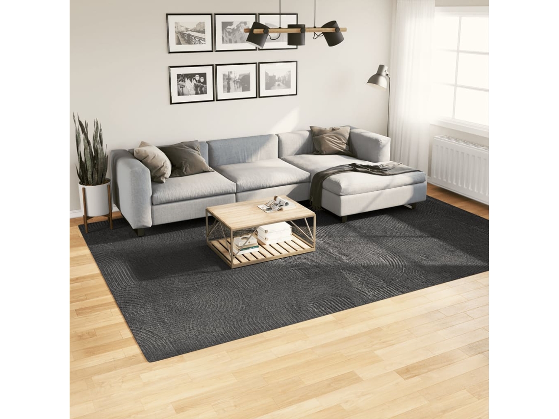 Vidaxl Tapete De Pelo Curto Iza Visual Escandinavo 240x340cm Antracite