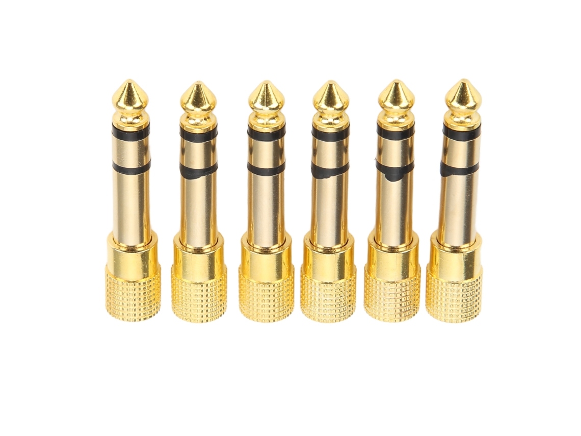 6 St 3,5 Mm a 6,35 Metal Mikrofon Ljudjack Adaptador Estéreo Conversor AQUAFORGE