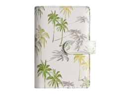 A6 Macaron Creative Pu Cash Budget Notebook Financial Loose Leaf Planner, Coconut Tree Single Cover