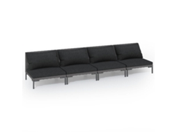 Maison Exclusive - 4 Pcs Conj. Lounge Jardim C/ Almofadões Vime Pe Cinza-escuro