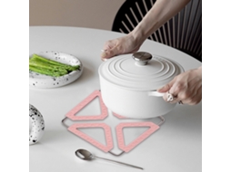 Pack 2 Suportes De Panela Dobráveis Em Aço Inoxidável - Tapete Térmico Antiderrapante Para Cozinha