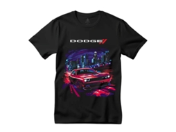 T-shirt Rockinstone City Slicker: Dodge Challenger Urban Black (l)