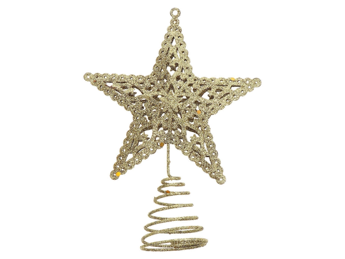 Enfeites Para Árvore De Natal, Estrela Dourada De Cinco Pontas, 16 X 12 Cm, 1 Pacote Olysi Shop